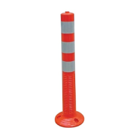 Safety Road Pole 120 cm | Flexible Delineator Post with Reflective Bands & Rubber Base | Lane Separator for Parking/Highways